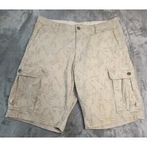 Mens Dockers Beige Palm Leaf Print Cargo Shorts - Size  34